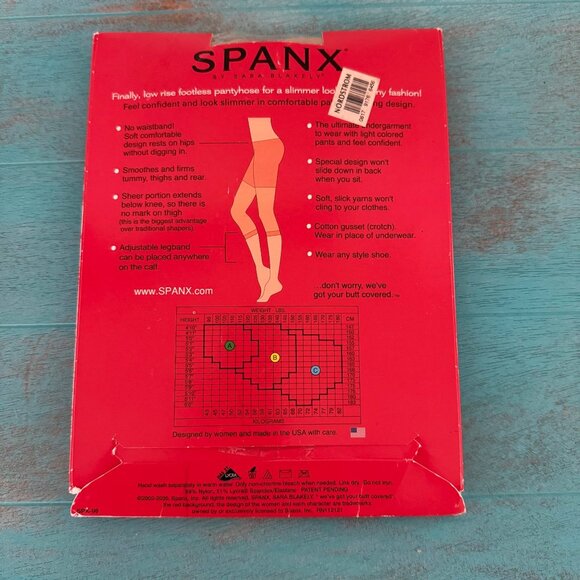 Spanx Low Rise Footless Bodyshaping Pantyhose Size B Nude 1 New In Package - Picture 5 of 5